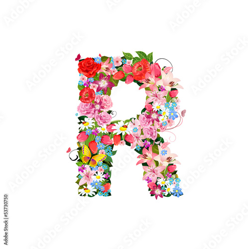 Romantic letter of beautiful flowers R