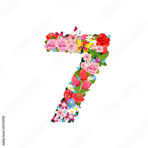 Romantic number of beautiful flowers 7