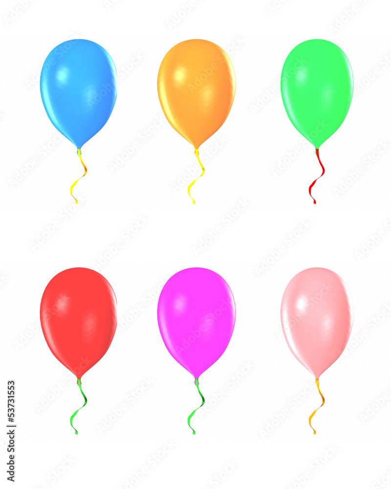 Naklejka premium Multicolored balloons isolated on white