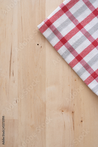 wooden background and kitchen towel