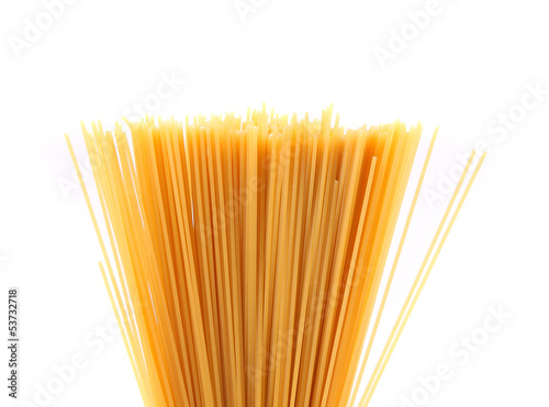 top bunch spaghetti on a white background