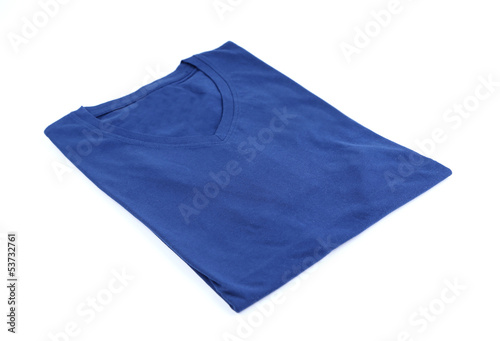Men's blue T-shirt with clipping path.