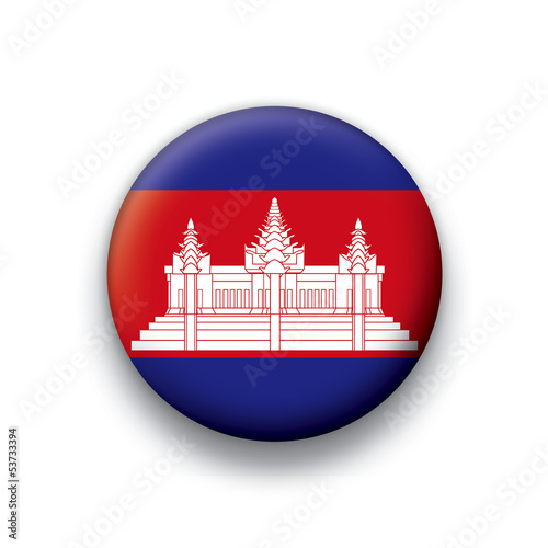 Vector flag button series Cambodia