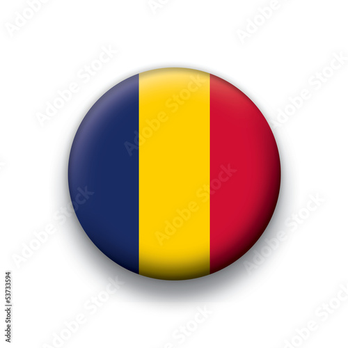 Vector flag button series Chad