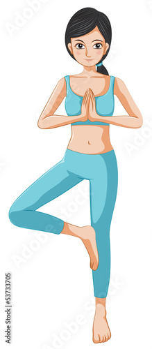 A beautiful girl doing yoga
