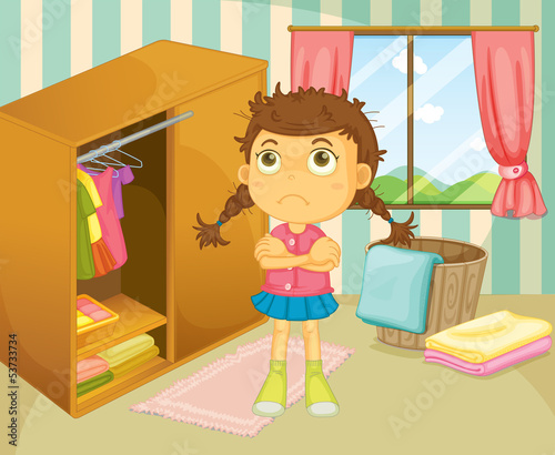 A young girl with a bad hair day