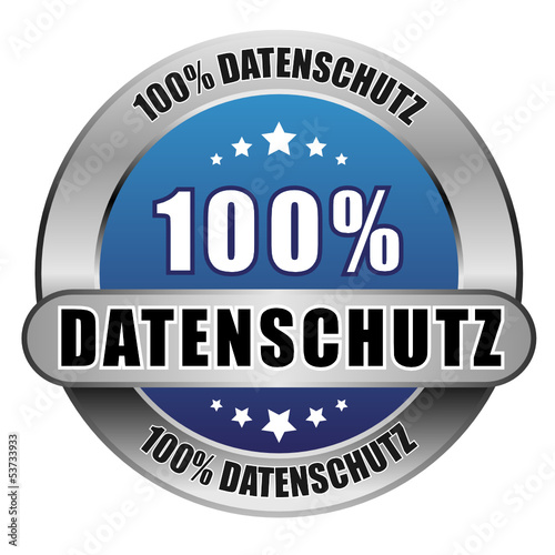 5 Star Button blau 100% DATENSCHUTZ DTO DTO