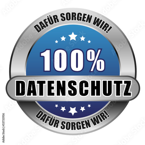 5 Star Button blau 100% DATENSCHUTZ DSW DSW