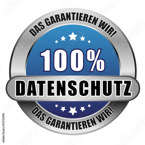 5 Star Button blau 100% DATESCHUTZ DGW DGW