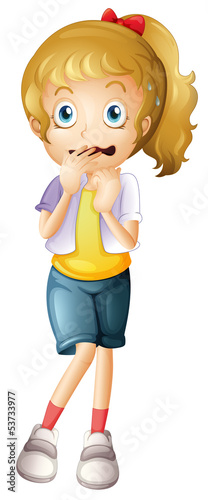 A scared young girl
