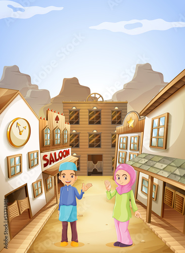 Muslims near the saloon bar