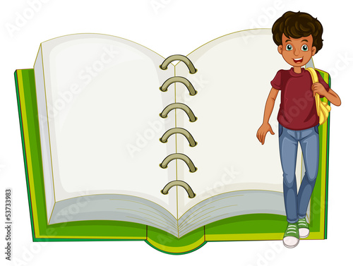 A boy and an empty notebook