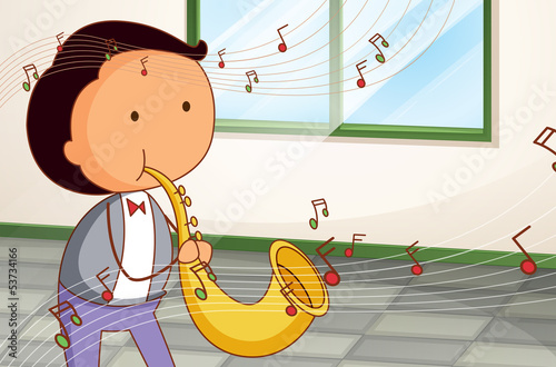 A man playing a trumpet