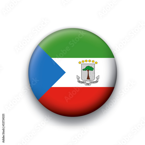 Vector flag button series Equatorial Guinea