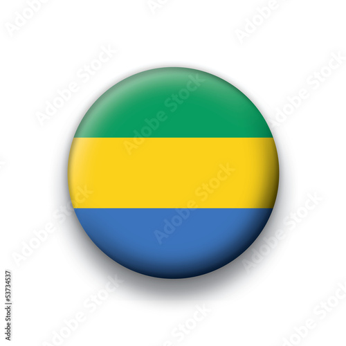 Vector flag button series Gabon