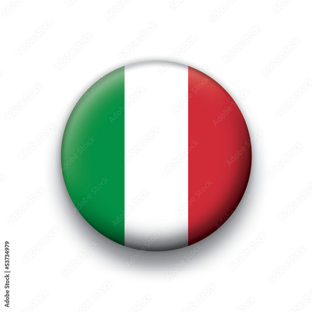 Vector flag button series Italy