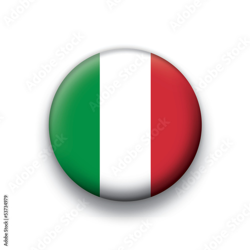 Vector flag button series Italy