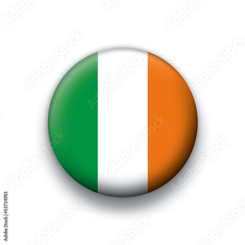 Vector flag button series Ireland