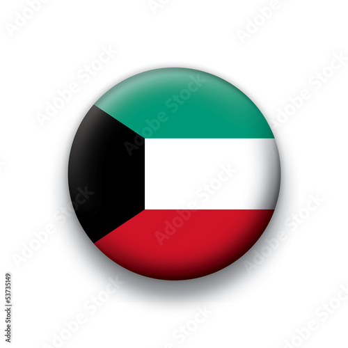 Vector flag button series Kuwait