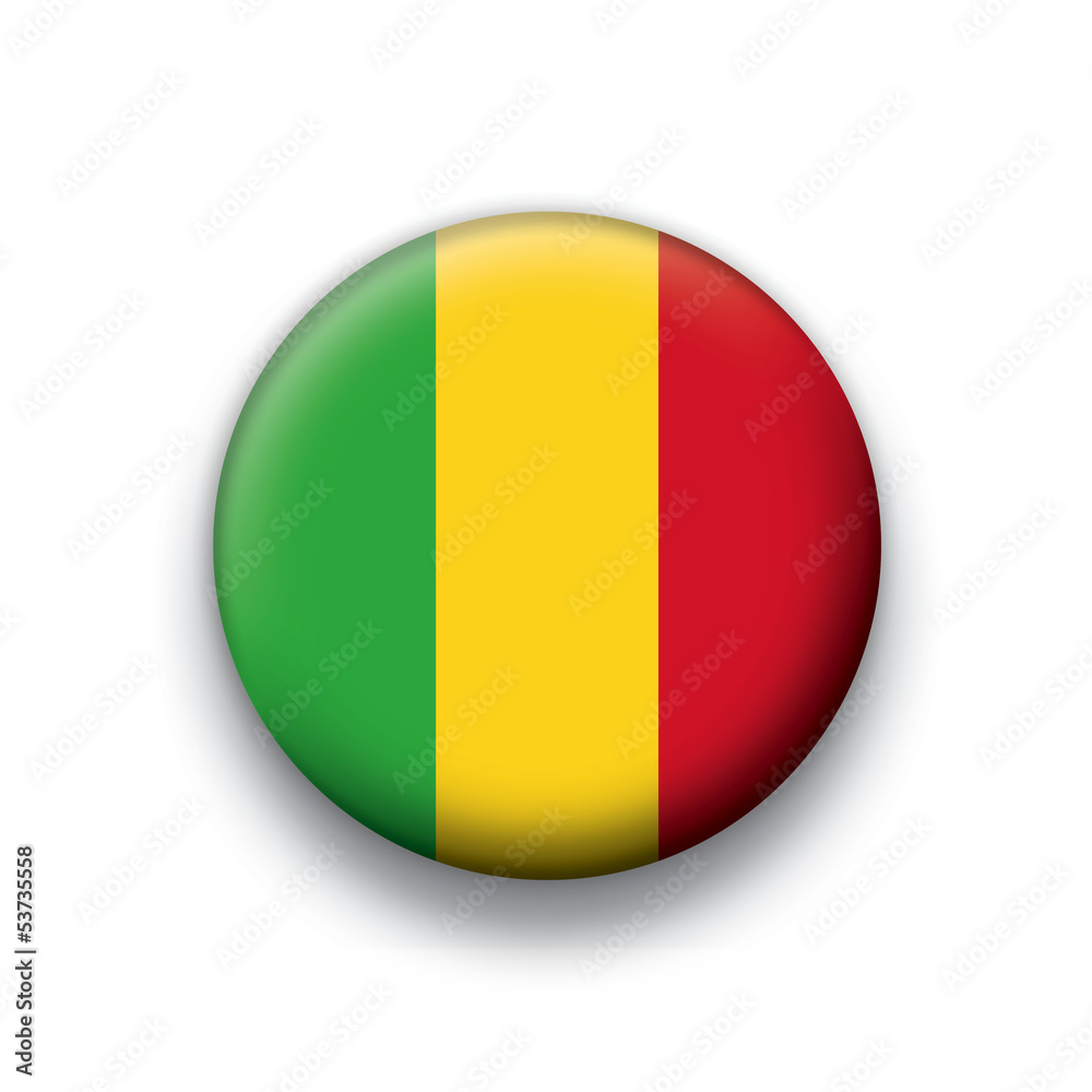 Vector flag button series Mali Vector flag button series Mali