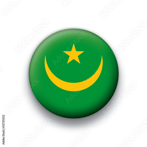 Vector flag button series Mauritania