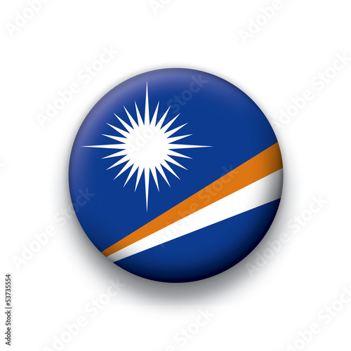 Vector flag button series Marshall Islands