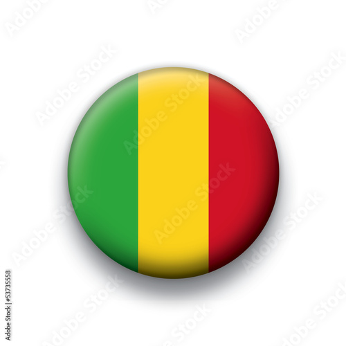 Vector flag button series Mali