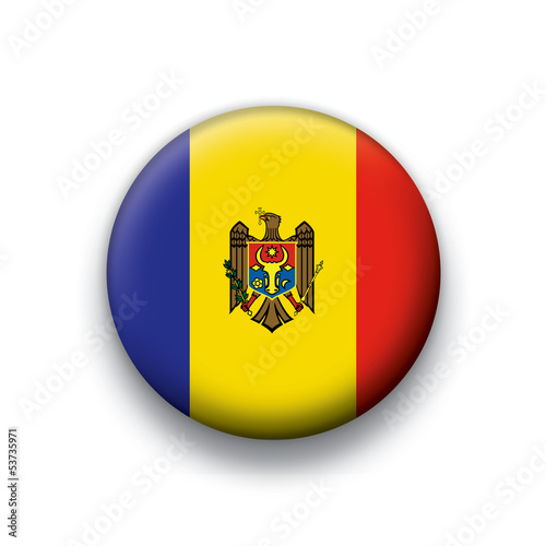 Vector flag button series Moldova