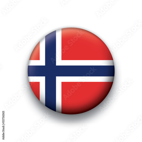 Vector flag button series Norway