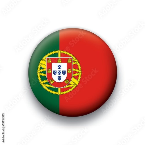 Vector flag button series Portugal