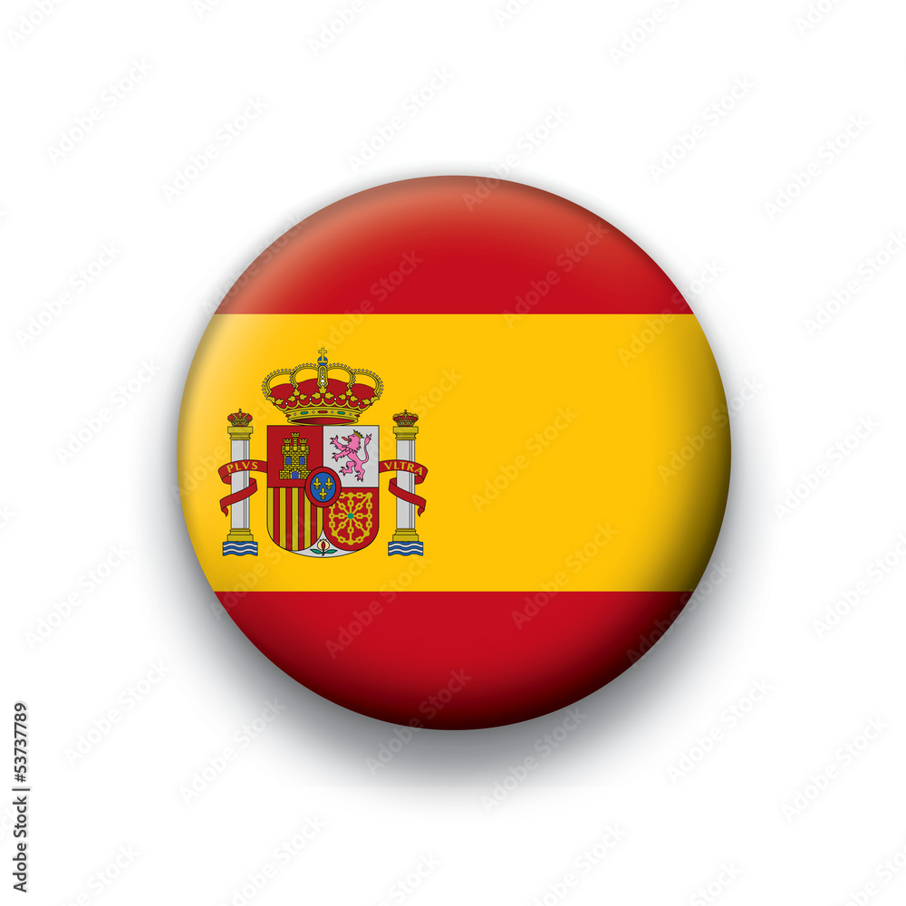 Obraz premium Vector flag button series Spain