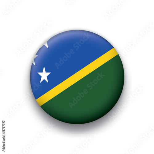 Vector flag button series Solomon Islands