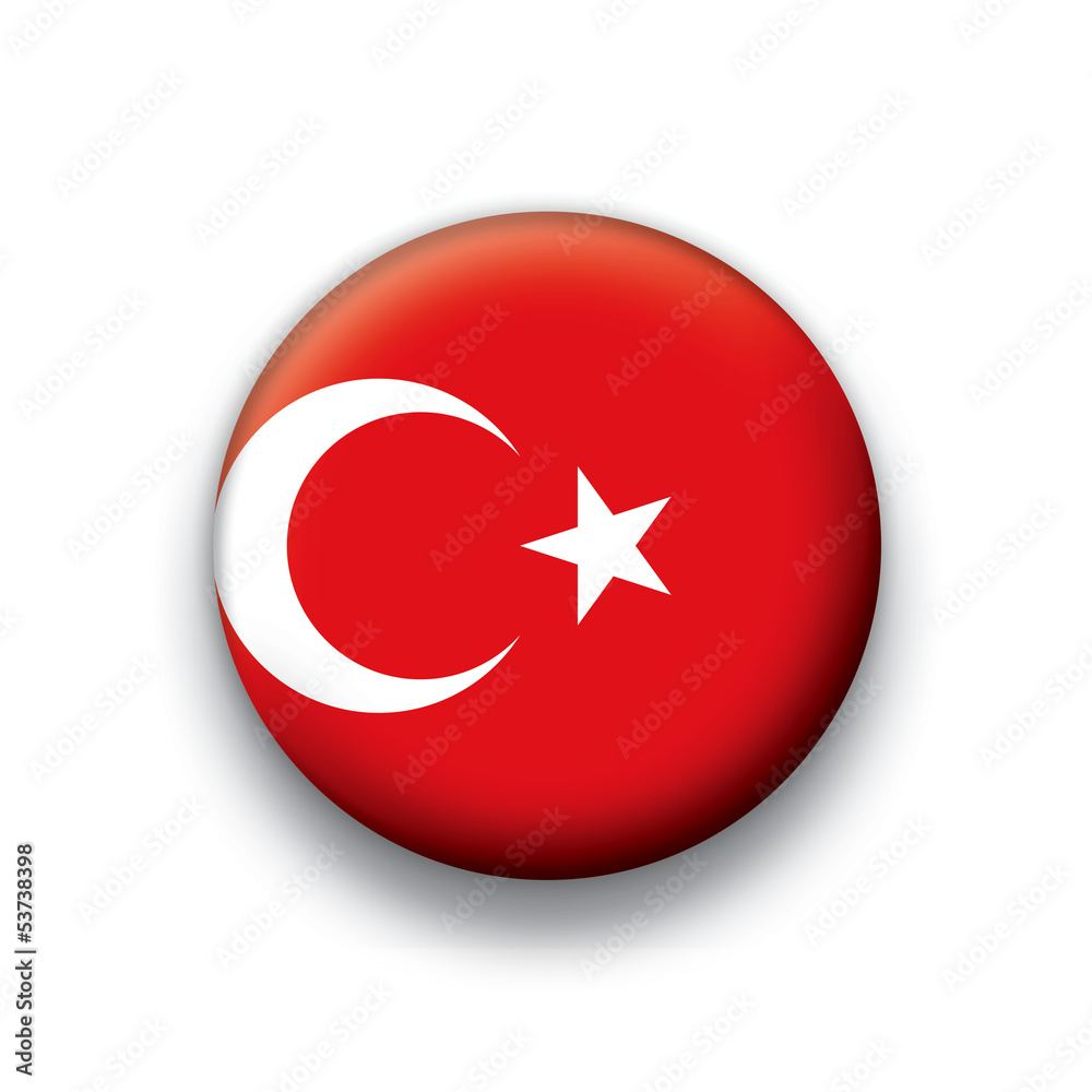 Vector flag button series Turkey Vector flag button series Turkey