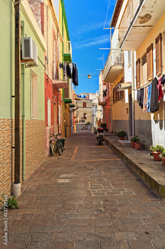 Fototapeta Naklejka Na Ścianę i Meble -  Sardinia - small street in Carloforte