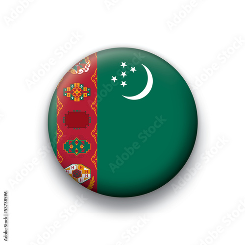 Vector flag button series Turkmenistan