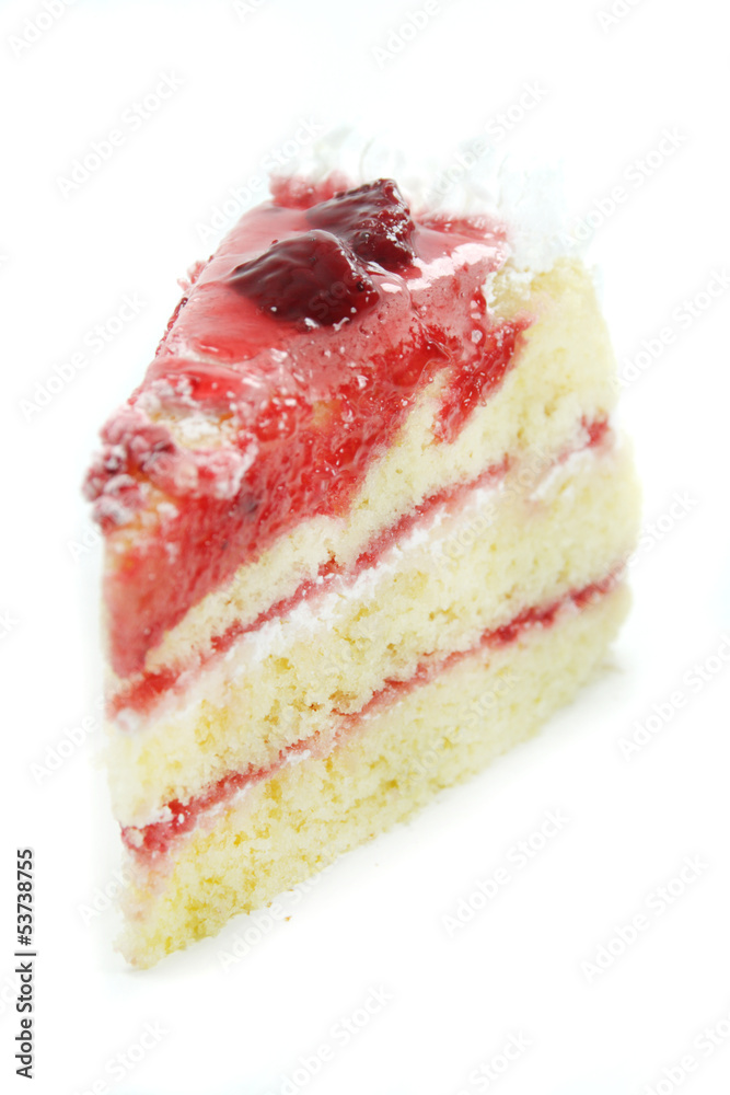 Strawberry cake isolated on white background Strawberry cake isolated on white background