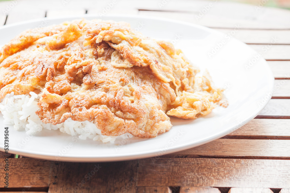 Easy meal with eggs fried and rice Easy meal with eggs fried and rice