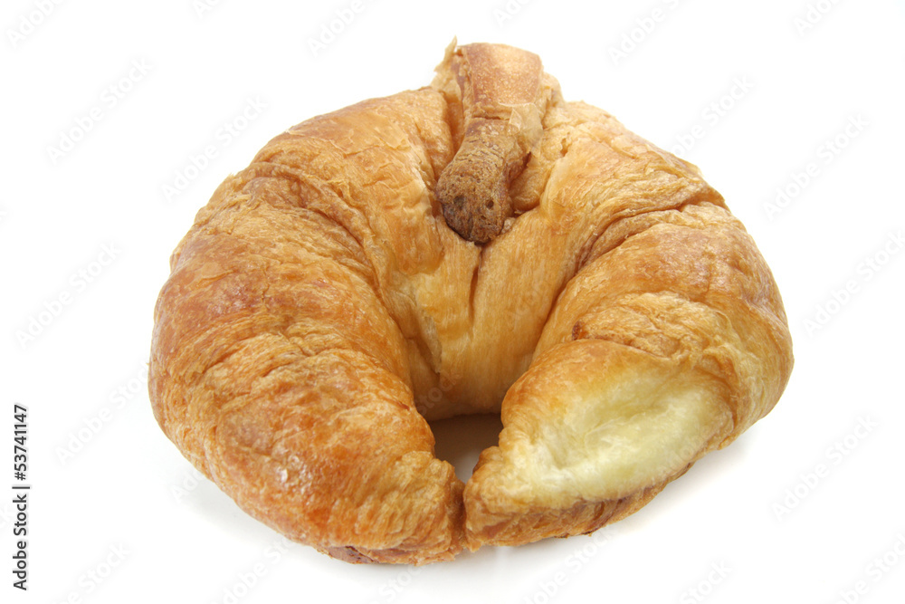 Fresh croissant bread isolated on white background