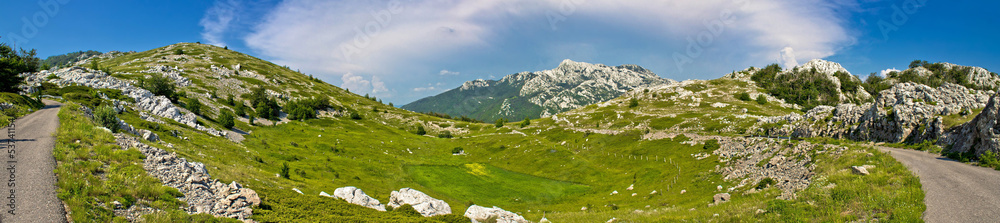 Velebit mountain wilderness panoramic view