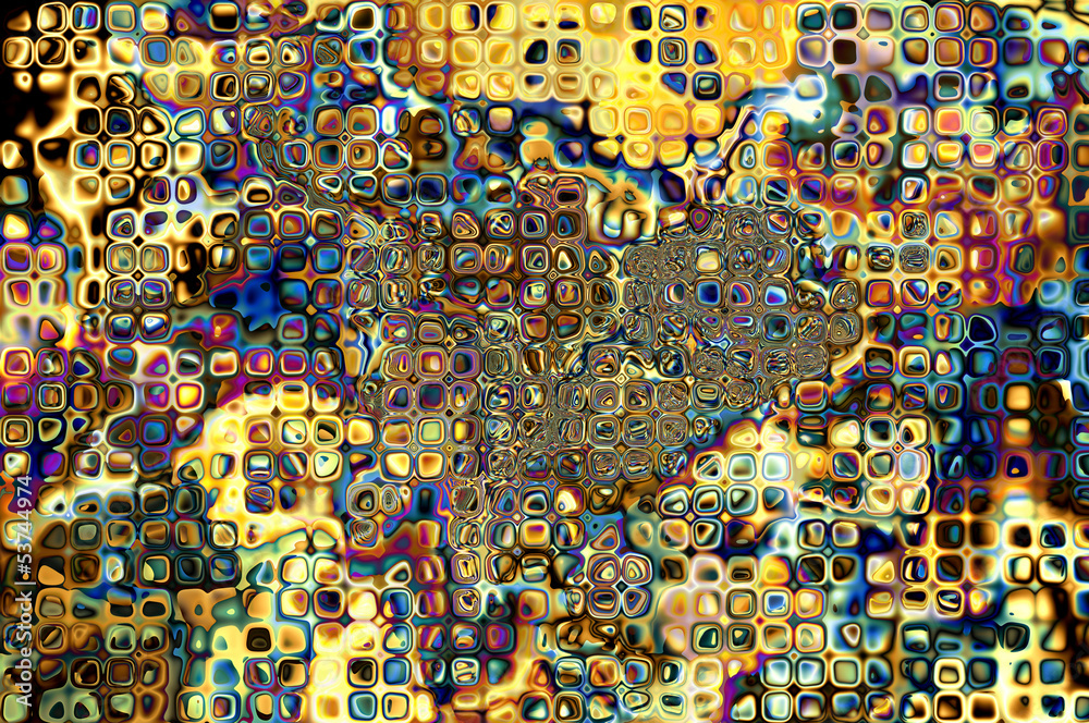 Fototapeta premium Vibrant stained-glass background - golden.