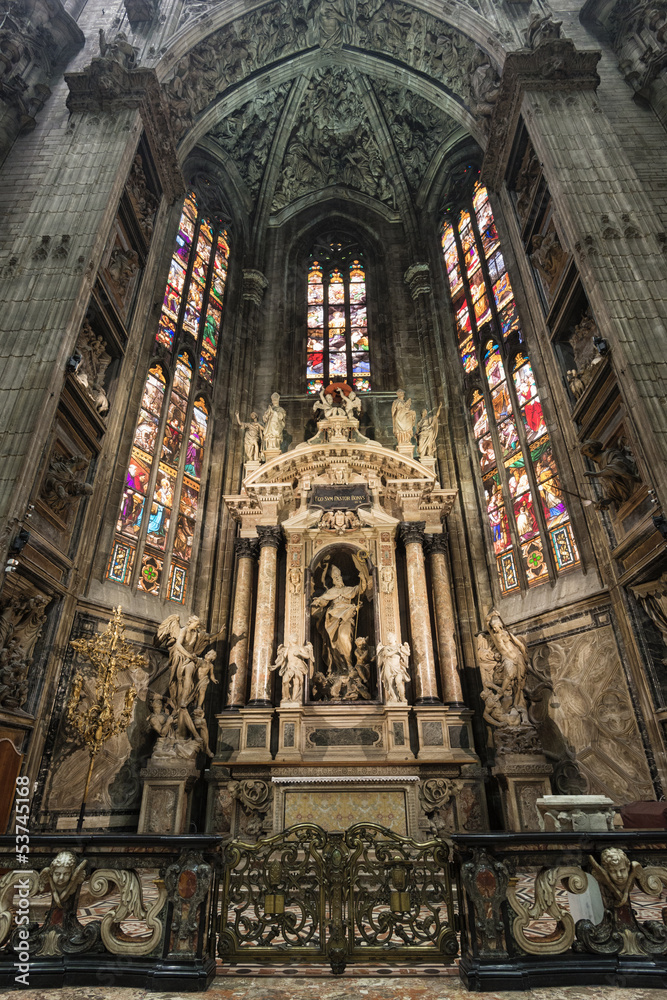 The interior of Duomo church in Milan