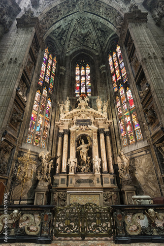 The interior of Duomo church in Milan