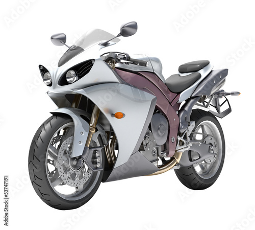 Powerful sportbike isolated