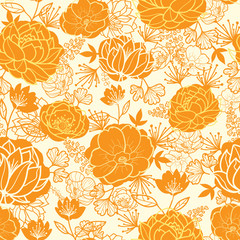 Ingelijste posters Oranje patronen Gouden bloemen elegant naadloos patroon  © Oksancia