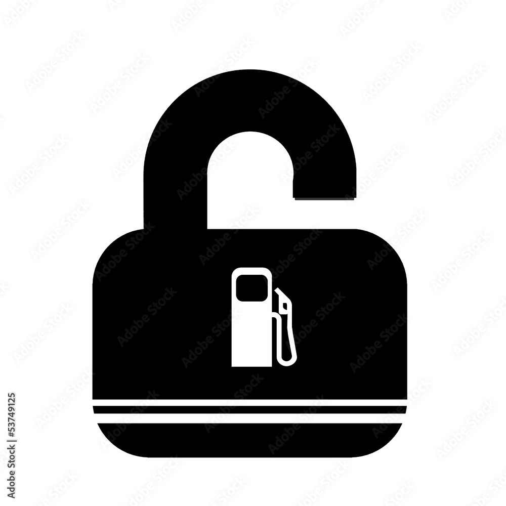 Pompe à essence dans un cadenas ouvert Illustration Stock | Adobe Stock