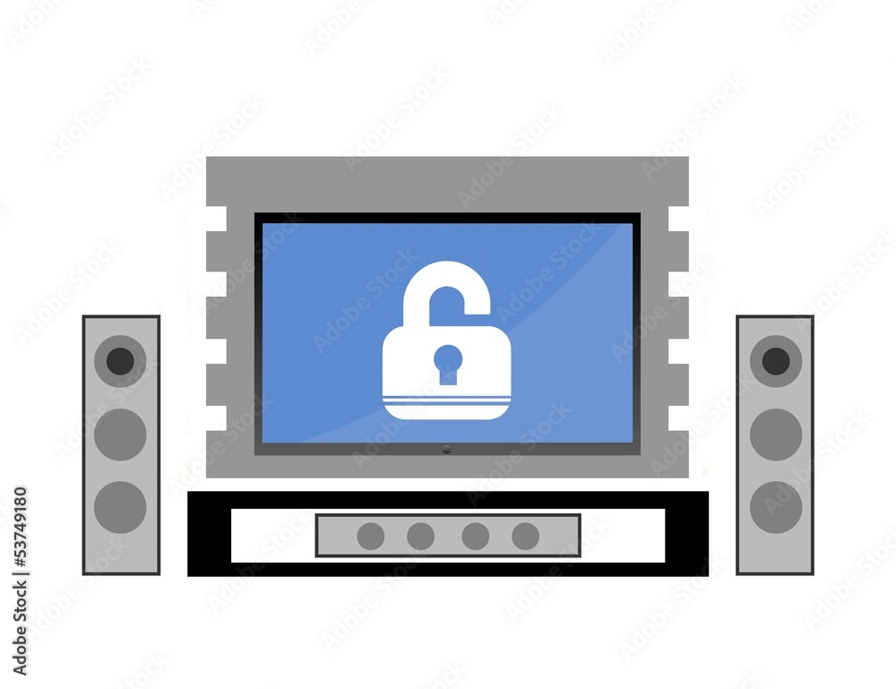 Cadenas ouvert dans un home cinéma de salon