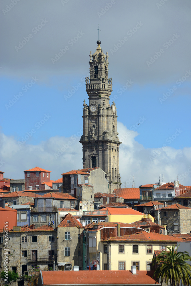Obraz premium Porto Old City and Clerigos Tower, Oporto, Portugal