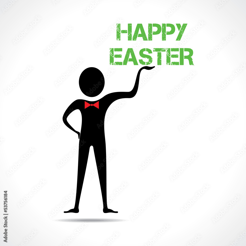 Man holding happy easter text Man holding happy easter text