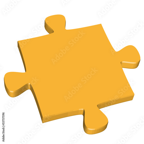 3D Puzzleteil gelb