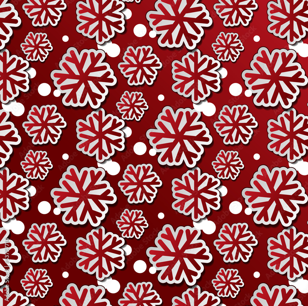 Red snowflakes seamless pattern Red snowflakes seamless pattern